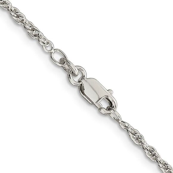2mm, Sterling Silver Solid Loose Rope Chain Necklace, 26 Inch - Picture 2 of 8